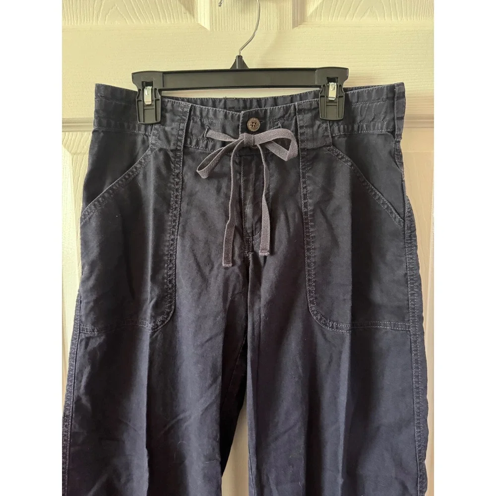 Patagonia Island Hemp Wide Leg Pants Womens Size 2 Navy Blue Hemp Organic Cotton